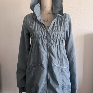 Womens Gray Hooded Parka/Anorak Windbreaker Rainjacket